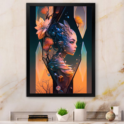 «Alien Face with Flowers 2 Hexagon», reproduction sur toile