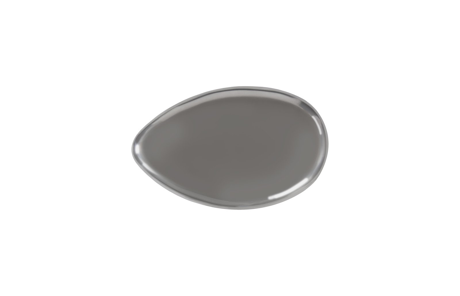 River Stone Patio Table, 14" H x 42" L x 26" W, Polished Aluminum