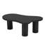 Table basse de 44 po x 25,9 po à assemblage facile avec plateau de 1,5 po d'épaisseur, table de bout irrégulière de style crème avec 3 pieds robustes, table centrale élégante avec bord rond pour le salon, noir