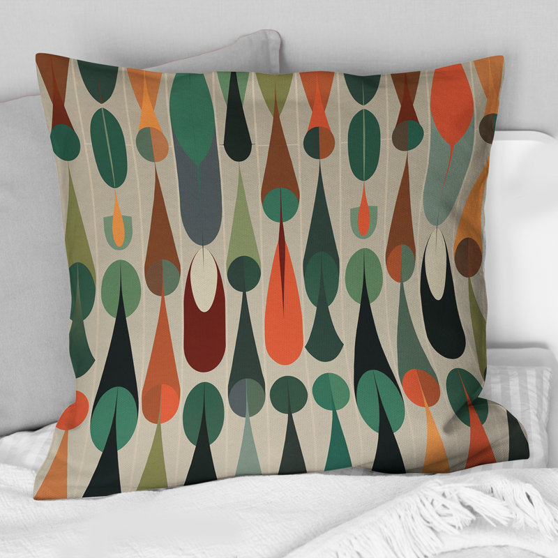 Coussin décoratif rétro à motif géométrique abstrait X