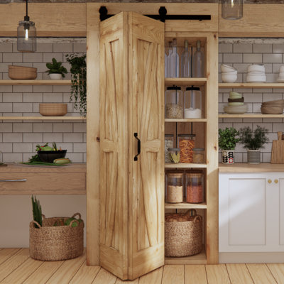 Hadria Single Bi-Folding System Solid Oak Barn Door