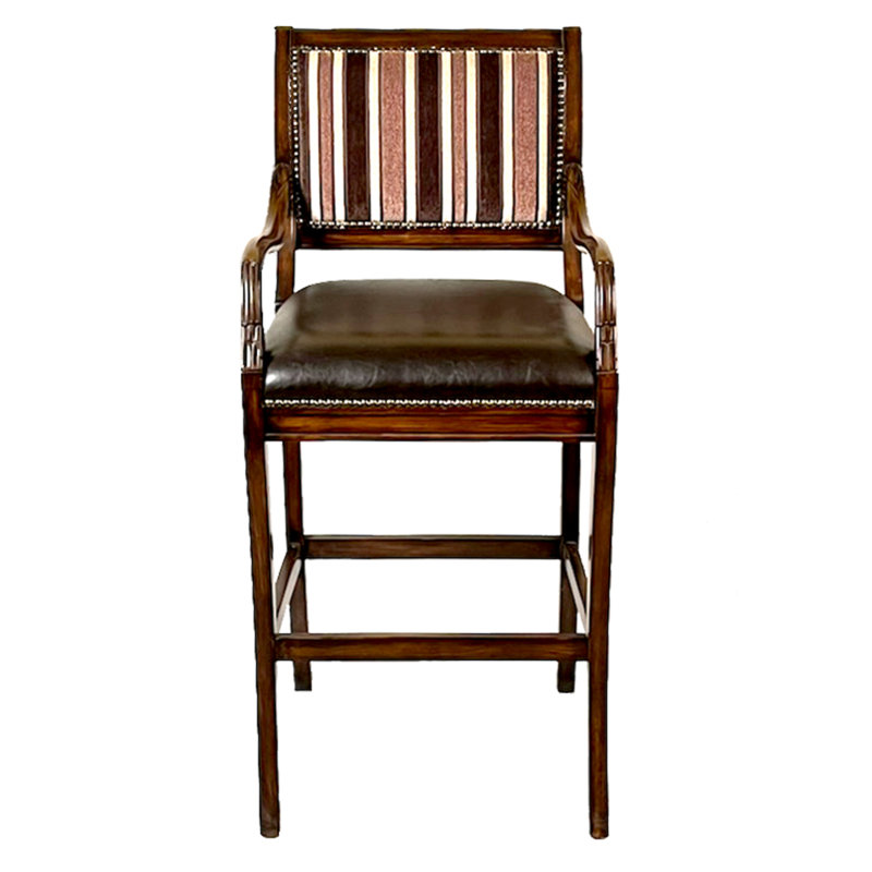 Tabouret de bar en bois massif Dagenham, Brun, Noir