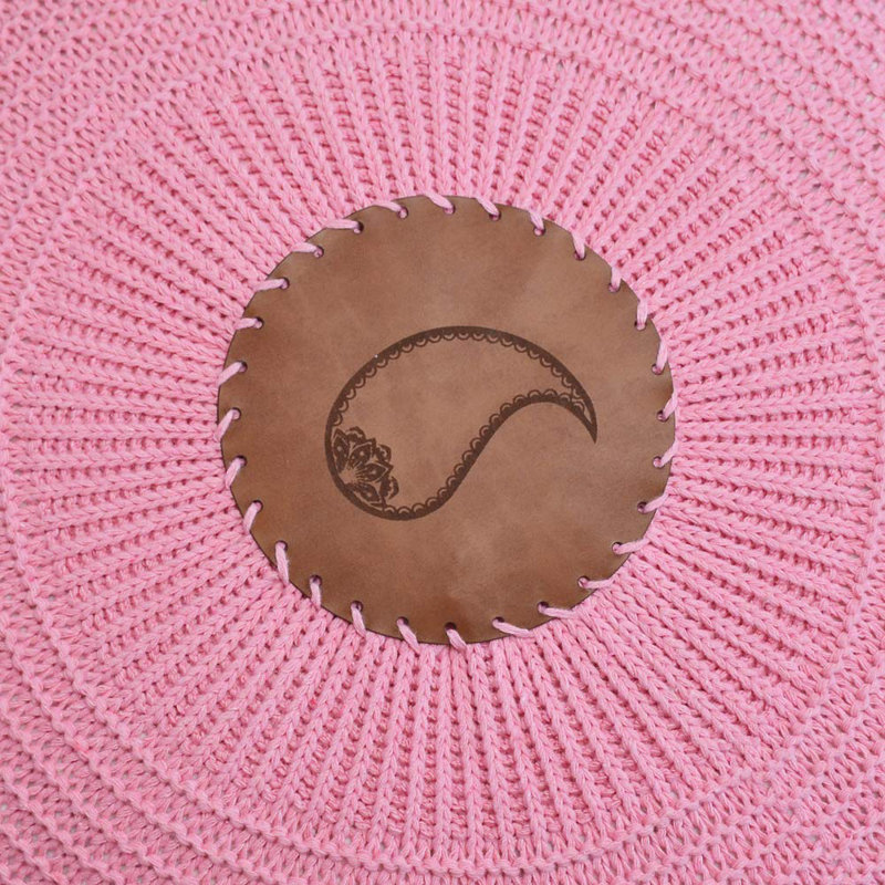 Pouf rond de 19 po de largeur, Rose