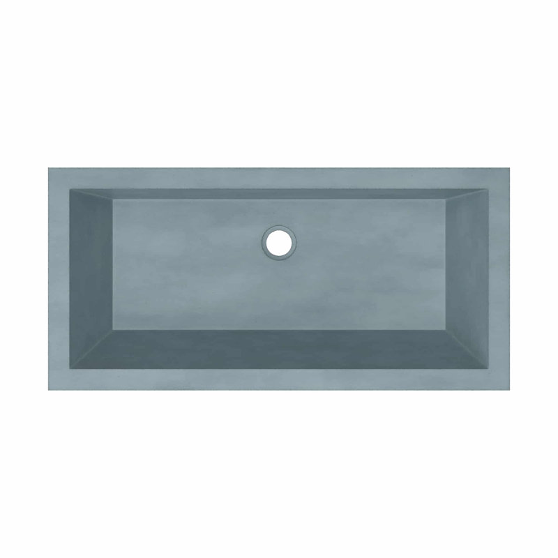 Arcata 30" Undermount Concrete Trough Bathroom Sink, Ocean
