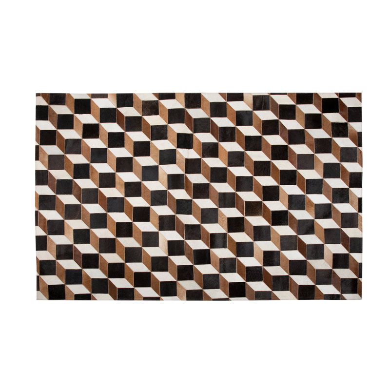 Amir Geometric Cowhide Hand Woven 140cm X 200cm Area Rug