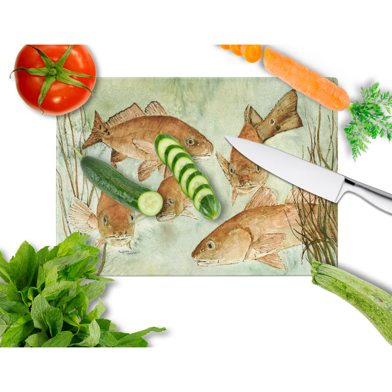 Planche à découper de poisson en verre trempé caroline
