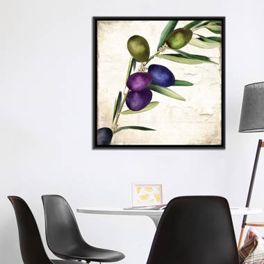 Olive Branch On Light Background With Green Olives On Canvas Painting