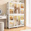 Organisateur de garde-robe portable pour vêtements, commode, portes magnétiques avec cubes et tringle, armoire de rangement pour garde-robe pour bébé, blanc