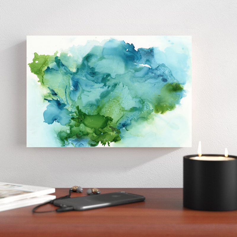 «Leafy I» par Joyce Combs - peinture sur toile tendue, H 8 po x l 12 po