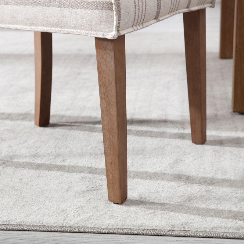 Chaise d'appoint en bois rembourrée Farmhouse Chairs, Kaki rayé