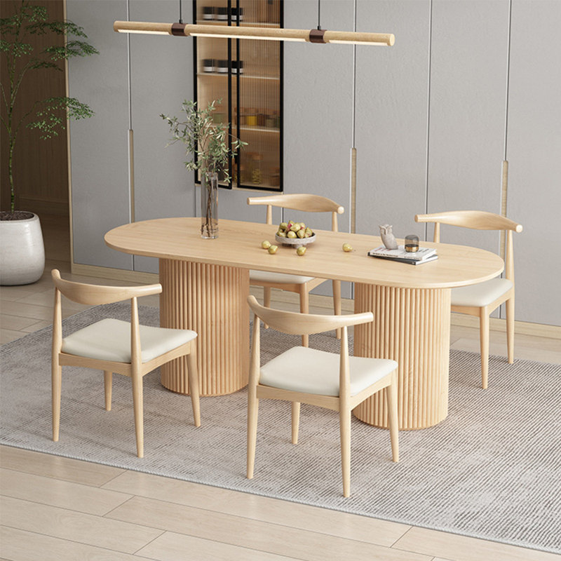 Modern simple solid wood dining table, 29.5"H x 86.6"L x 31.4"W