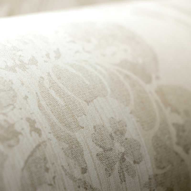 Adonea Nerites Smooth Metallic 33' L x 21" W Wallpaper Roll, Cream