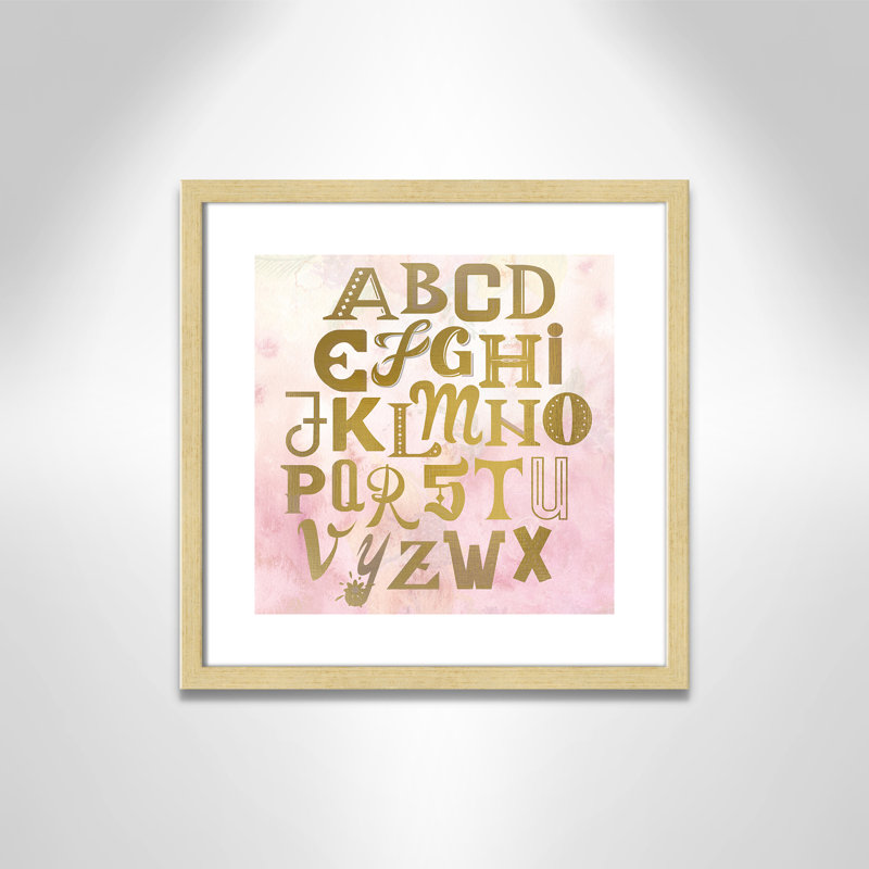Abc Pink ', impression sur papier, Encadré de boîte champagne clair, H 16 po x l 16 po x P 1,18 po