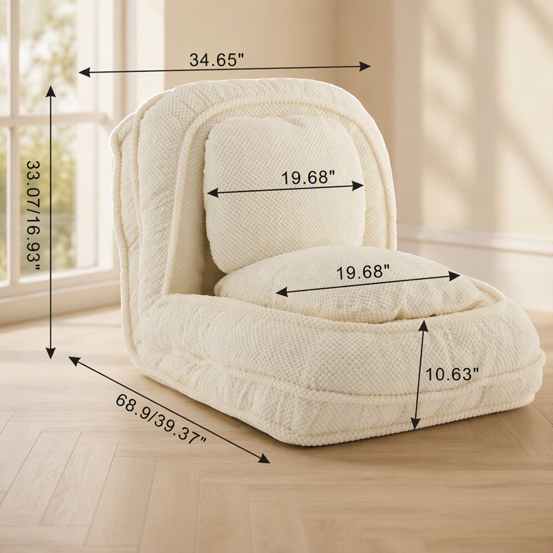 Lit polyvalent pour homme et chien, canapé paresseux avec 5 positions réglables pour s'asseoir, dormir et se plier, idéal pour la chambre à coucher et le salon avec un design peu encombrant
