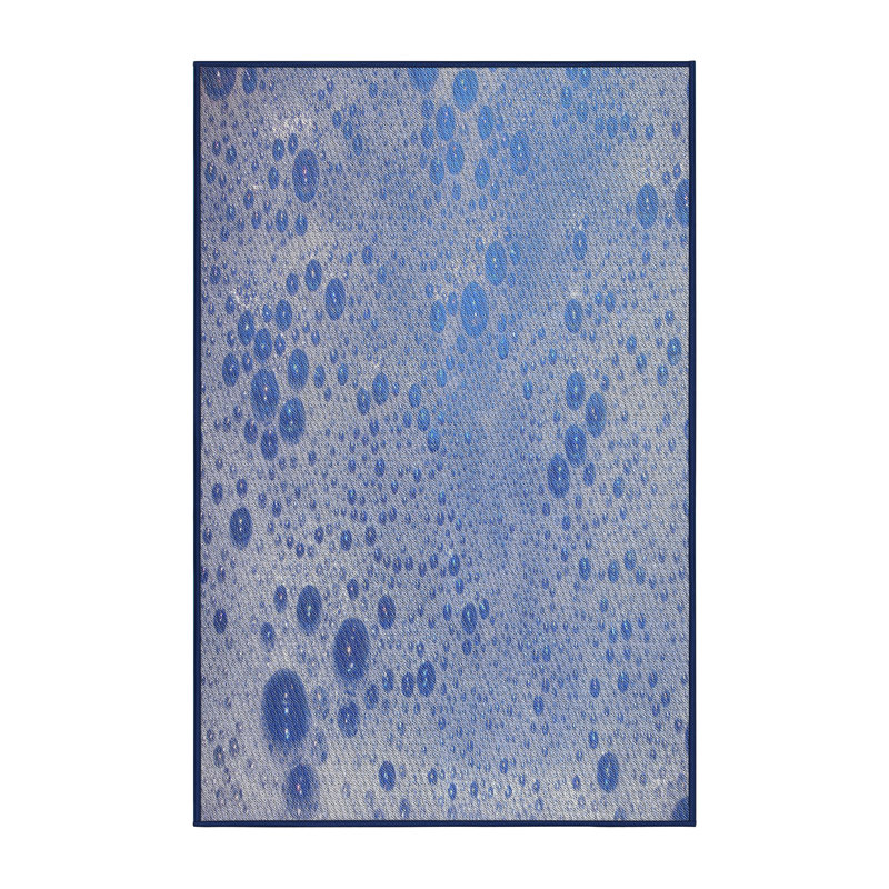 Tapis gris/bleu à motifs Baisley, Rectangle 5 pi x 7 pi