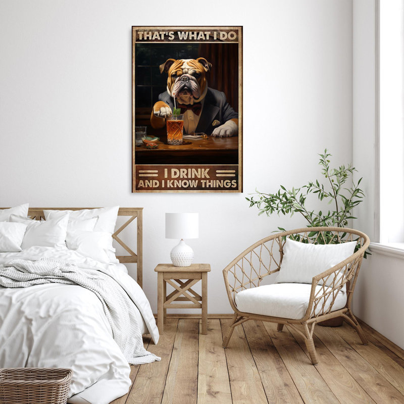 Marise Bulldog I Drink, H 20 po x l 16 po x P 1,25 po