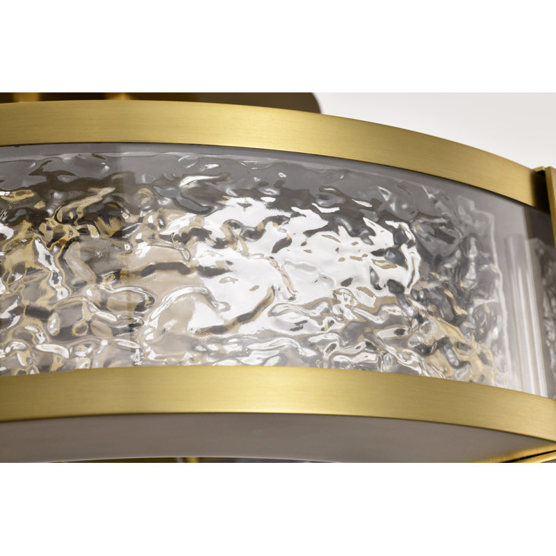 Peitsa - 13 Inch LED Semi Flush - Acrylic Panels, Vintage Brass