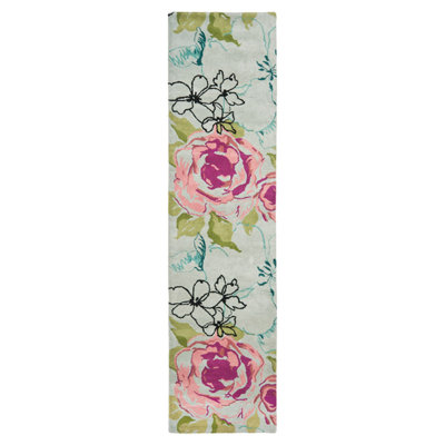 Matthews Hand Tufted Wool Floral Rug