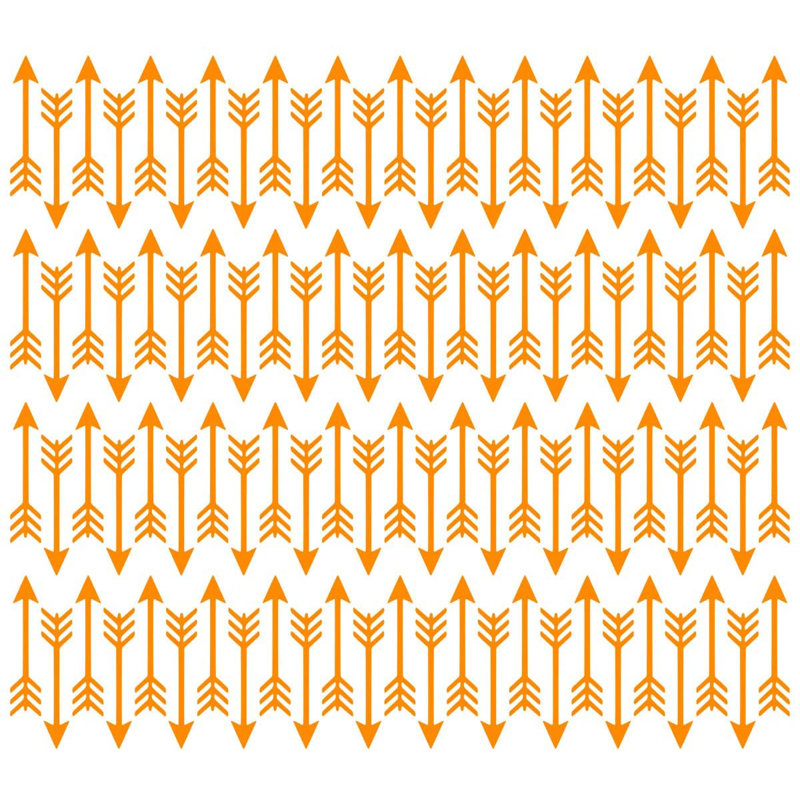 Décalcomanie murale flèches, Orange, H 1 po x l 5 po x P 0,5 po