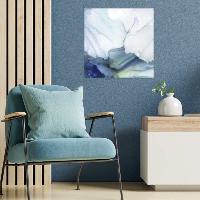 Frozen Ocean Dreams II, art mural contemporain abstrait, H 18 po x l 18 po