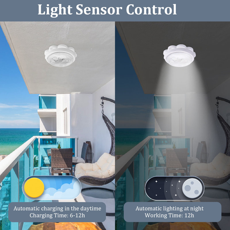 LED Solar Ceiling Pendant Lights With Remote Control Garden Wall Lamp Waterproof