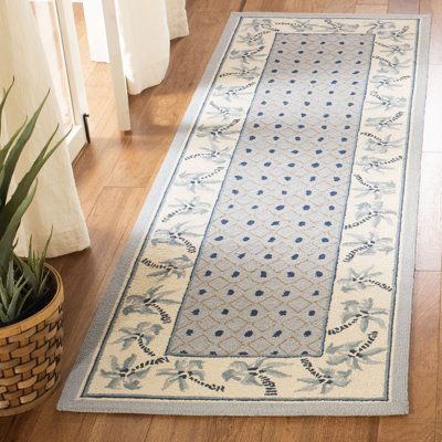 Tapis géométrique en laine crocheté à la main Hogle