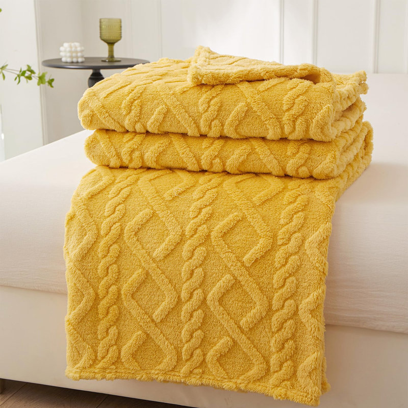 Downey Throw Blanket, Yellow