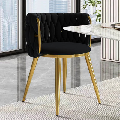 48cm H Velvet Upholstered Low Back Side Chair