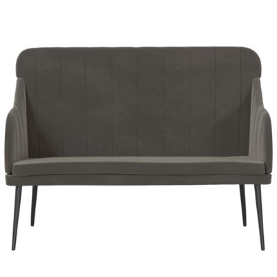 Loveseat Upholstered Couch Bench with Armrests for Dining Room Velvet by George Oliver