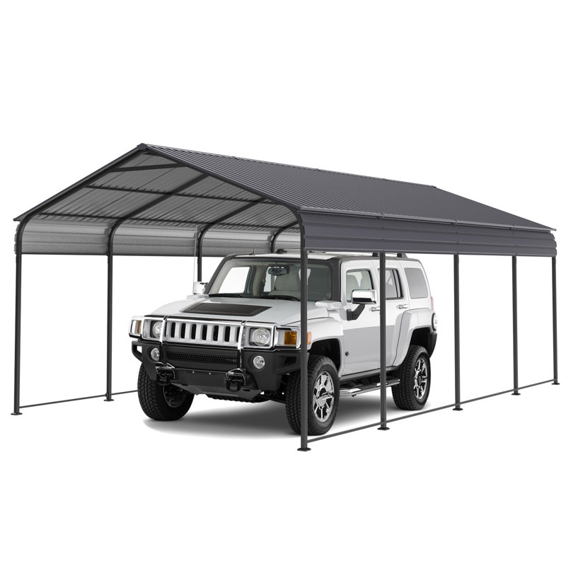 Metal Carport 12 ×20 FT Heavy Duty With Galvanized Steel Roof, Metal Garage Canopy With Galvanized Steel Roof & Frame, Car Tent Outdoor Storage Shed For Car, Boats And Truck