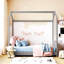 Lit double en bois de velours, gris-130085330-130085328