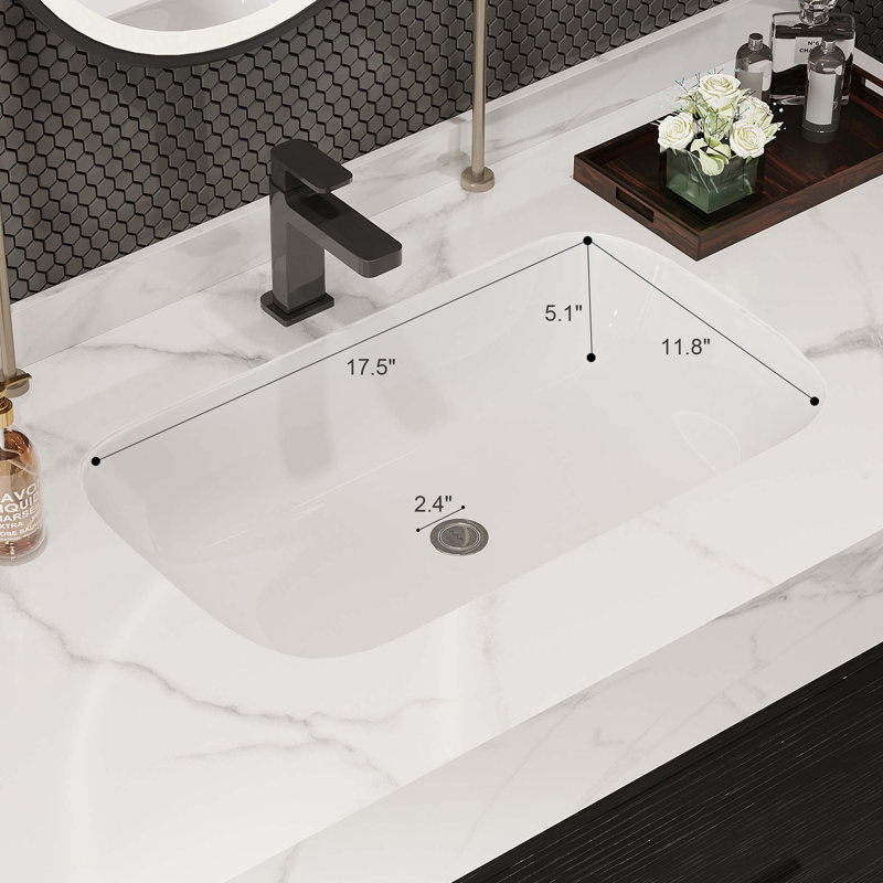 Meuble-lavabo flottant avec lavabo en céramique, 2 tiroirs muraux à fermeture en douceur et plateau blanc, Noir