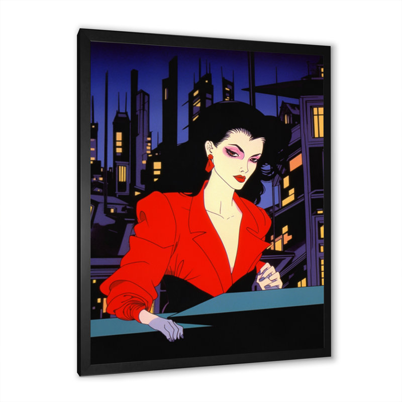 Pop Art Night Life Diva I, H 20 po x l 12 po x P 1 po, Cadre photo noir