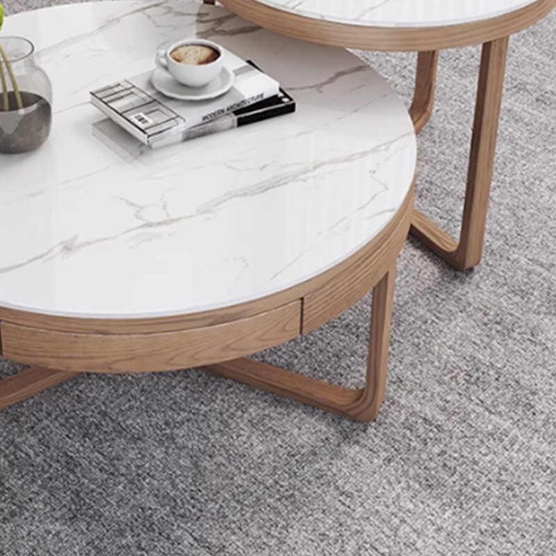 Ensemble de tables basses Design Sense Rock Plate, Blanc
