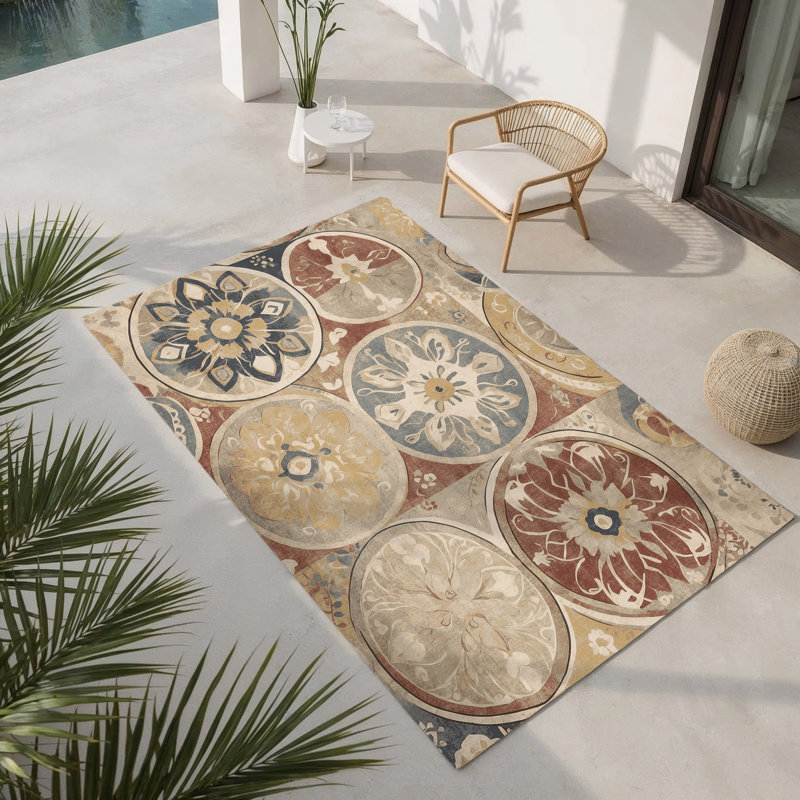 Groovy Line Indoor And Outdoor Area Rug, Rectangle 1'6" x 2'6"