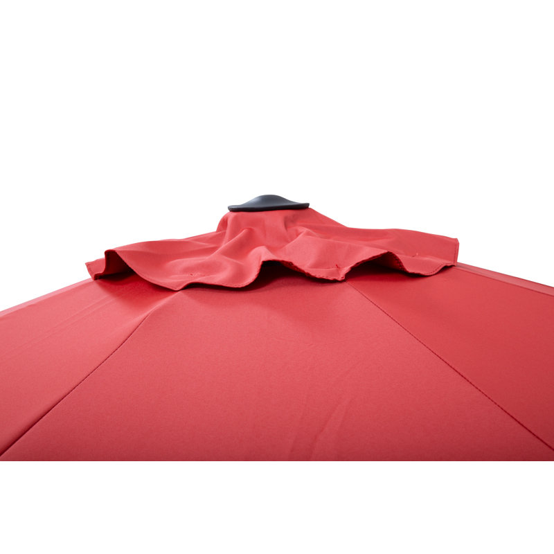 Parasol de marché 9 pi Kronqui, Rouge tomate, Inclinaison automatique