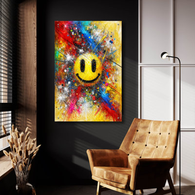 «Smiley Face» par Rey Klimt, art mural en verre acrylique