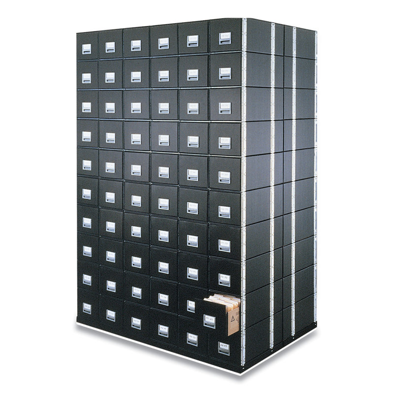Black Reinforced Corrugated Paper Lockable Drawer Cabinet