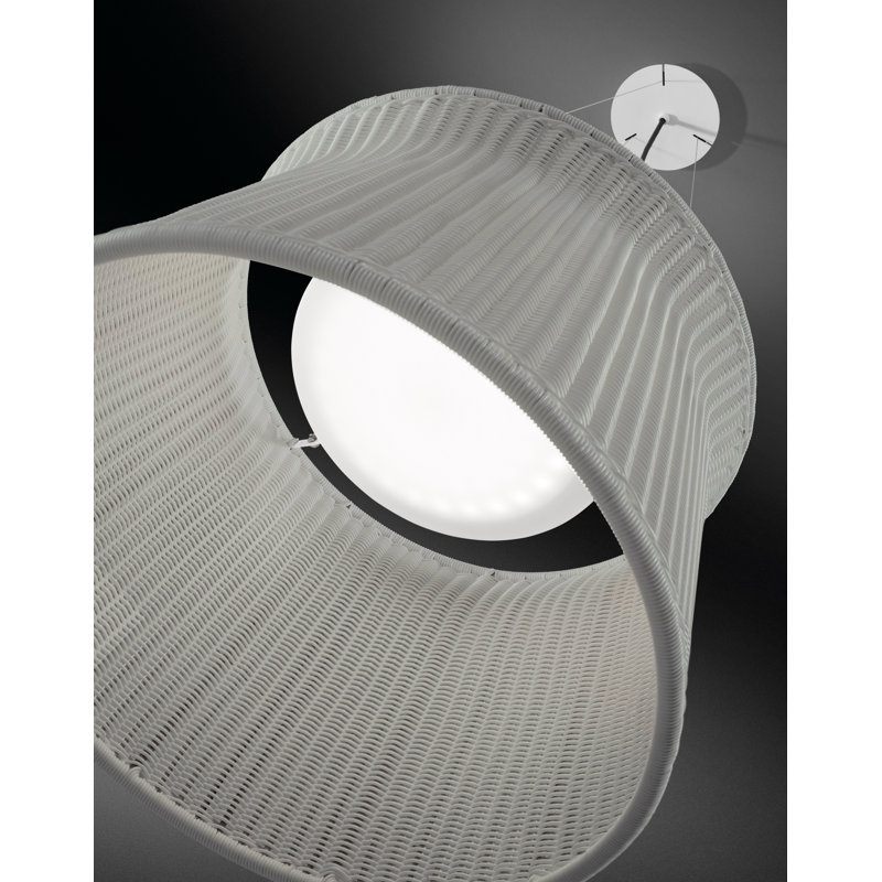 Luminaire suspendu tambour 1 lumière Syra, Ivoire blanc naturel
