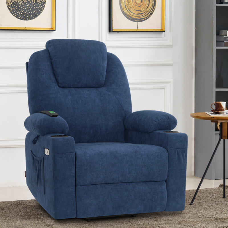Florien Large Power Lift Recliner Chair with Massage and Heat for Big and Tall Elderly People, 3 Positions, Cup Holders, and USB Ports, Extended Footrest, Fabric