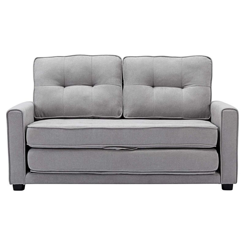 Canapé-lit en chenille 59,4 po, Gris chenille
