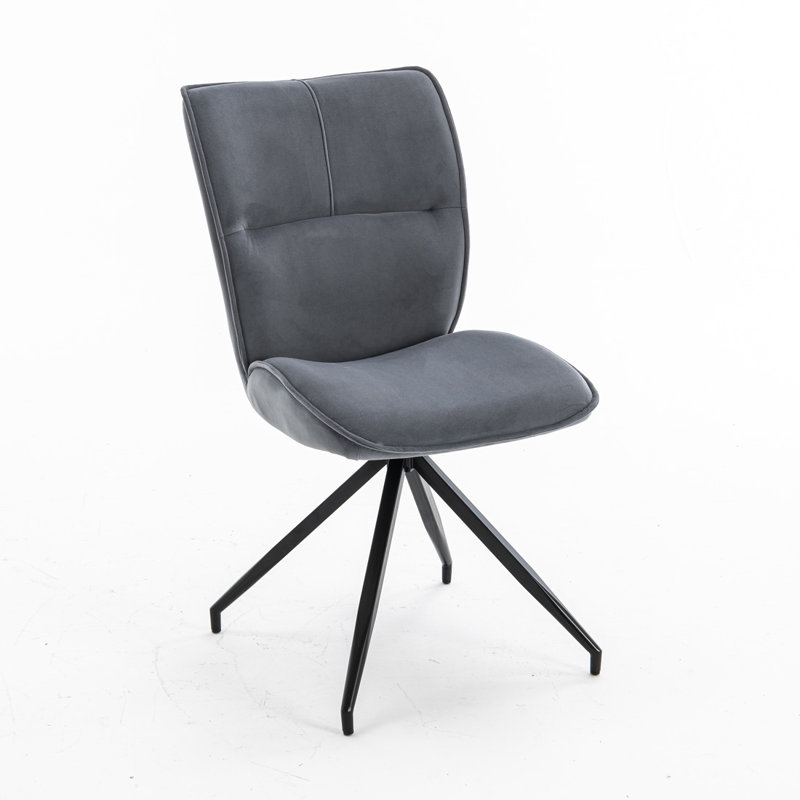 Fairgrove 49cm H Velvet Upholstered Side Chair, Grey, 4