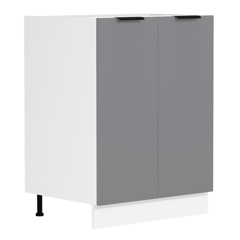 Senni 82Cm H x 60Cm W x 46Cm D Manufactured Wood Standard Base Cabinet, White/Anthracite