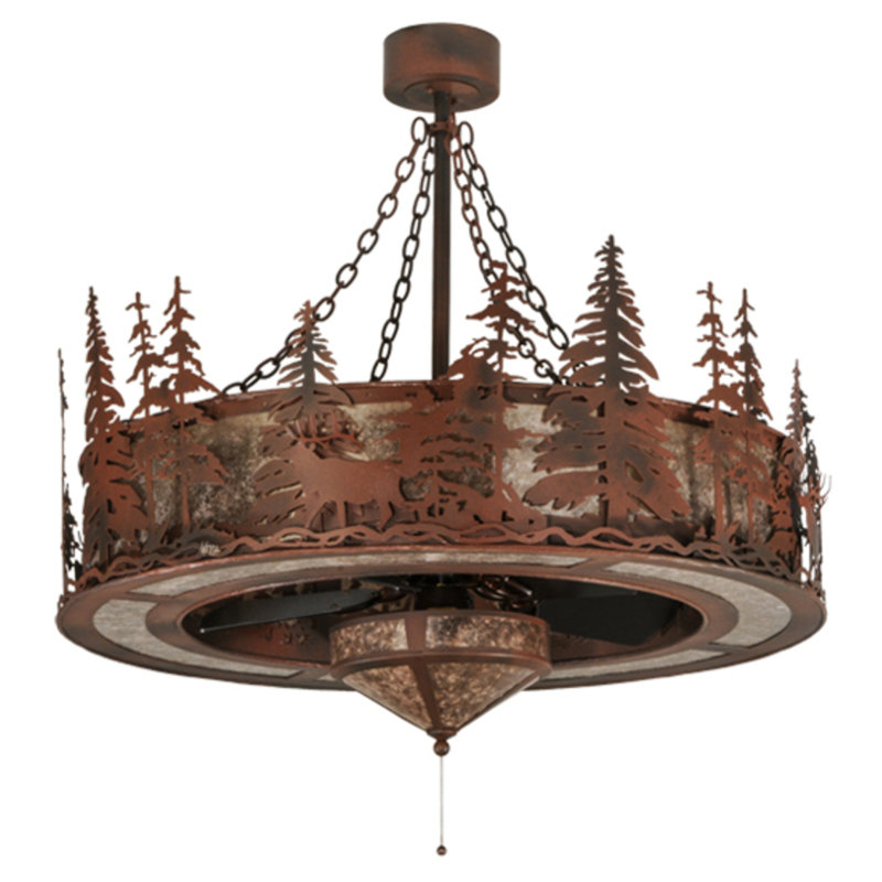 Elk At Dusk Downrod Ceiling Fan