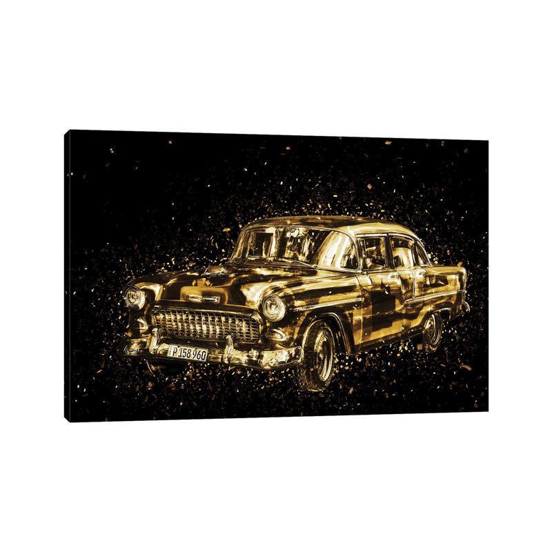 Golden - Classic Car by Philippe Hugonnard - Wrapped Canvas Print, 101.6 cm H x 66.04 cm W x 1.91 cm D