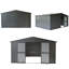Abri de jardin extérieur 11 pi x 9 pi, gris foncé, construction en acier galvanisé, porte verrouillable, rangement spacieux pour les outils et l'équipement, remise en métal rouillé de 9 pi, mobilier suffisant,