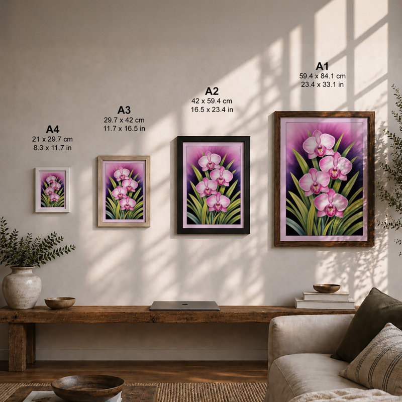 Orchid Study Botanical - Print, Unframed, A1 - 84.1 x 59.4 cm