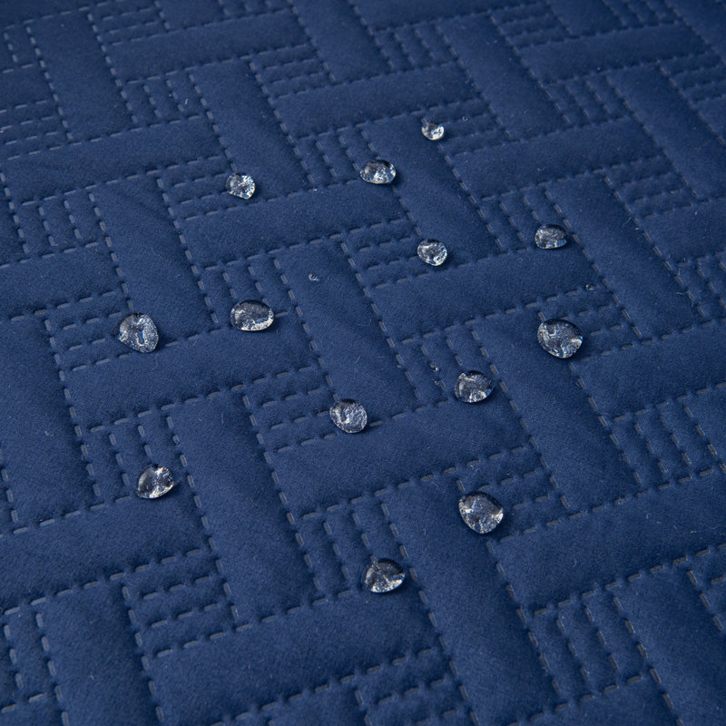 Housse de protection imperméable bleu marine matelassée à motif vannerie avec poches latérales, 3 places, 3-Seat, Bleu