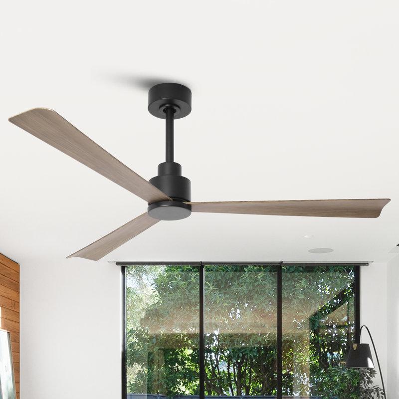 Ventilateur de plafond à 52 pales 52 "sans lumières Kaleiyah, Bois brun