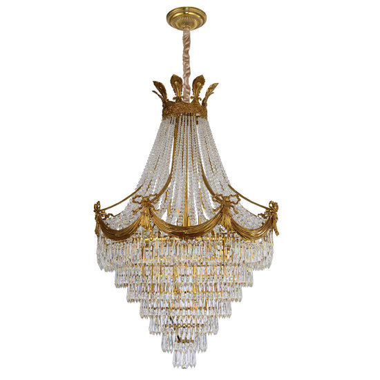 Rosdorf Park Elegant & Stylish French Empire Style Chandelier with Crystal Strands Accents for Living Space Decor | Wayfair